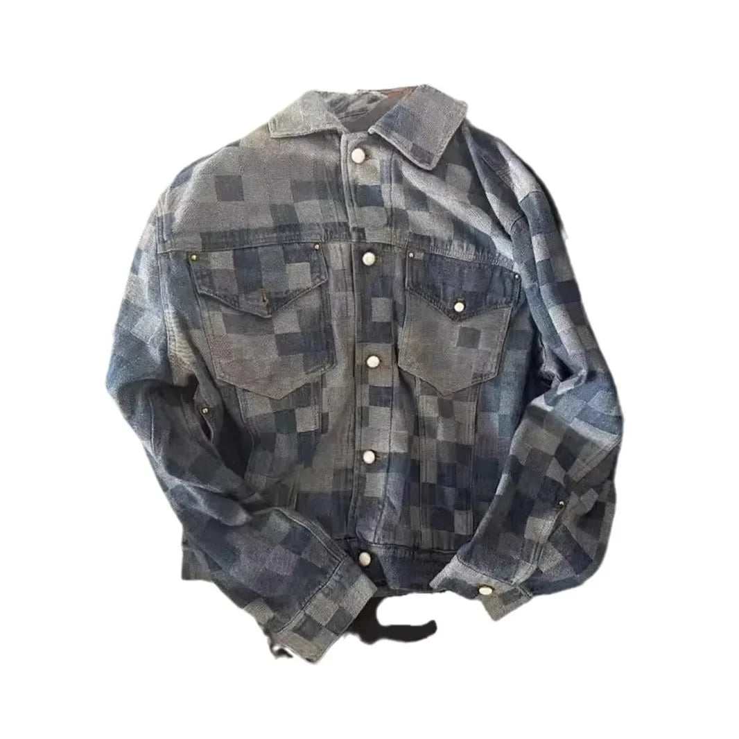 חליפת ג׳ינס פיקסלים  סטייל דיגיטלי מהרחוב