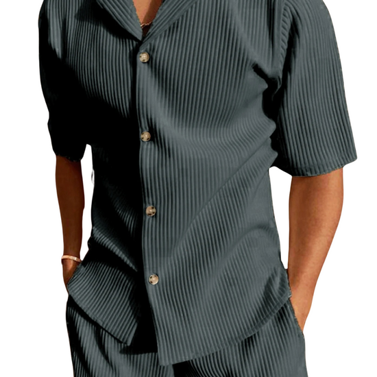 Gray Linen Corduroy Suit