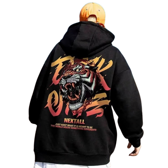 Retro leopard oversized hoodie
